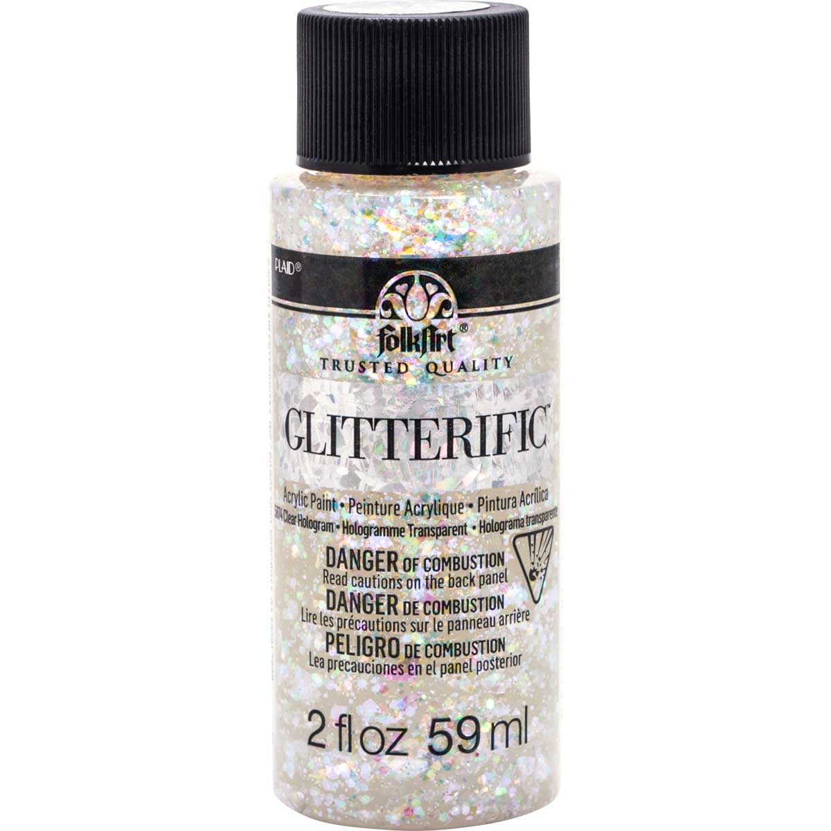 FolkArt Glitterific Acrylic Paint - Clear Hologram - DIY Craft Warehouse