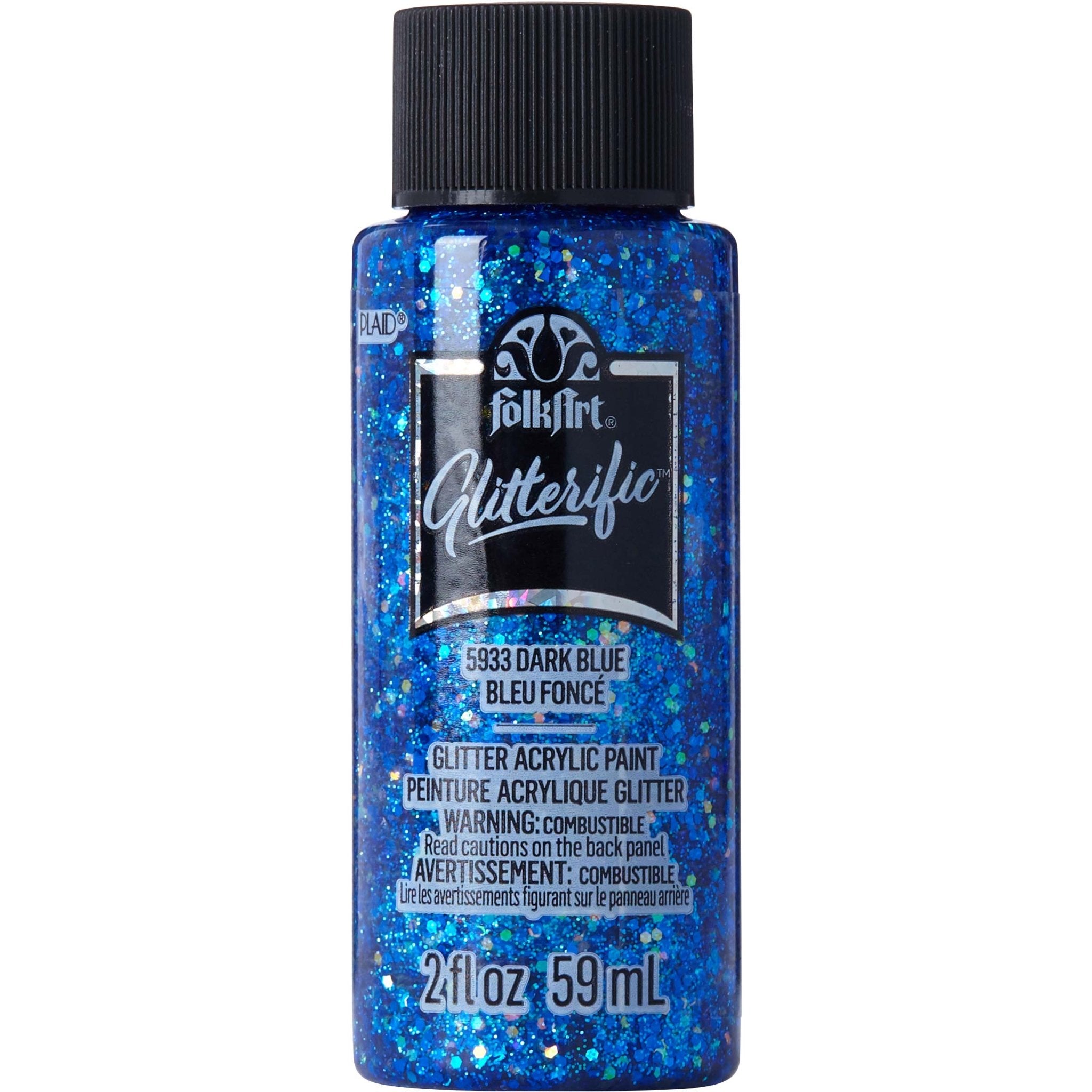 FolkArt Glitterific Acrylic Paint - Dark Blue - DIY Craft Warehouse