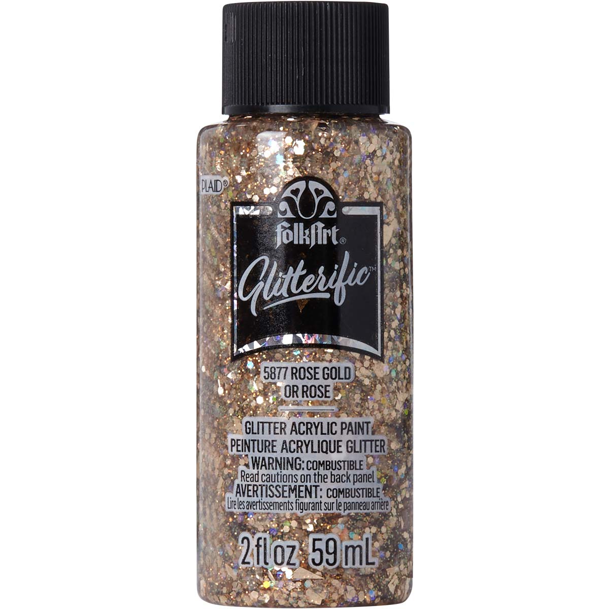 FolkArt Glitterific Acrylic Paint - Rose Gold - DIY Craft Warehouse