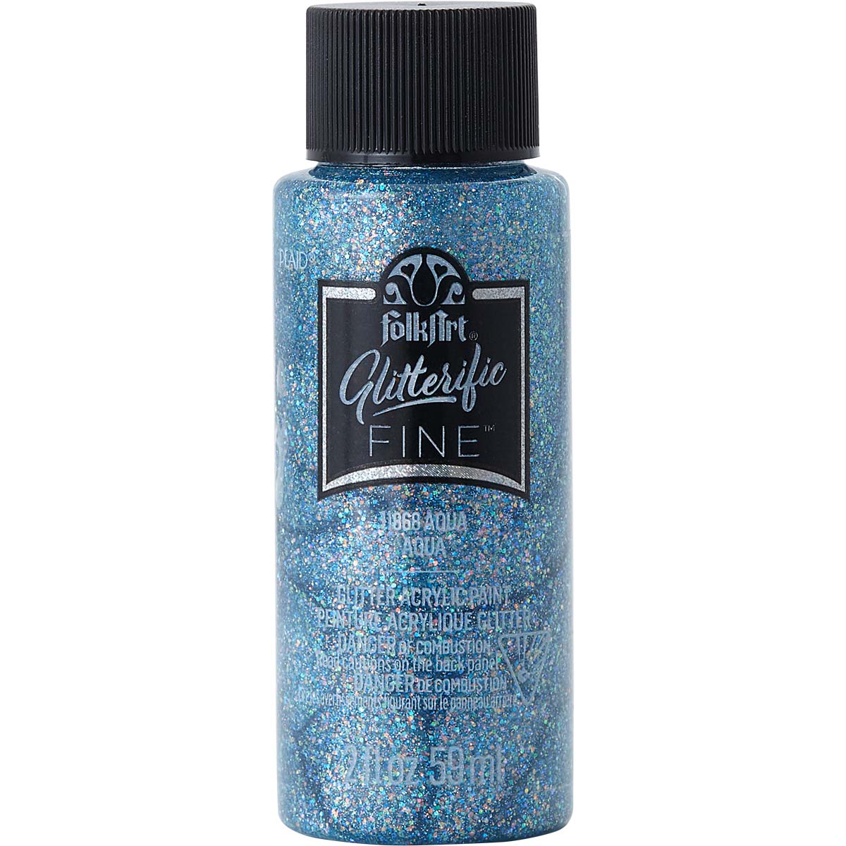 FolkArt Glitterific Fine Acrylic Paint - Aqua - DIY Craft Warehouse