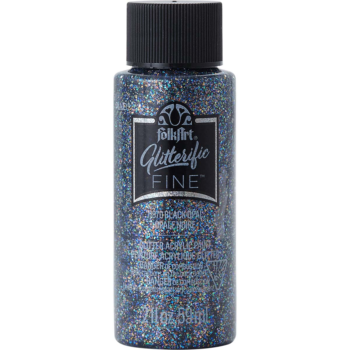 FolkArt Glitterific Fine Acrylic Paint - Black Opal - DIY Craft Warehouse