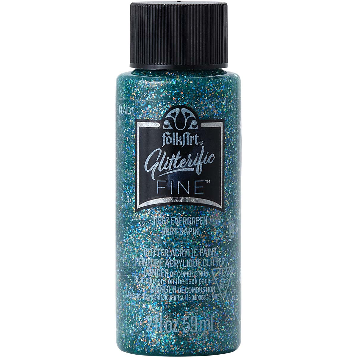 FolkArt Glitterific Fine Acrylic Paint - Evergreen - DIY Craft Warehouse