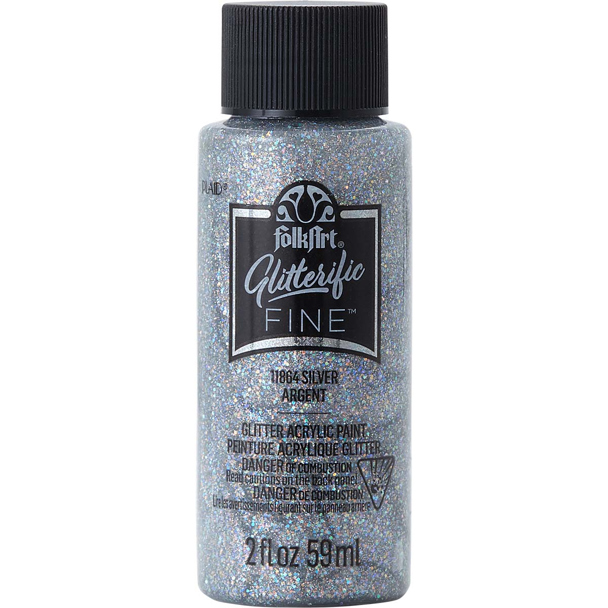 FolkArt Glitterific Fine Acrylic Paint - Silver - DIY Craft Warehouse