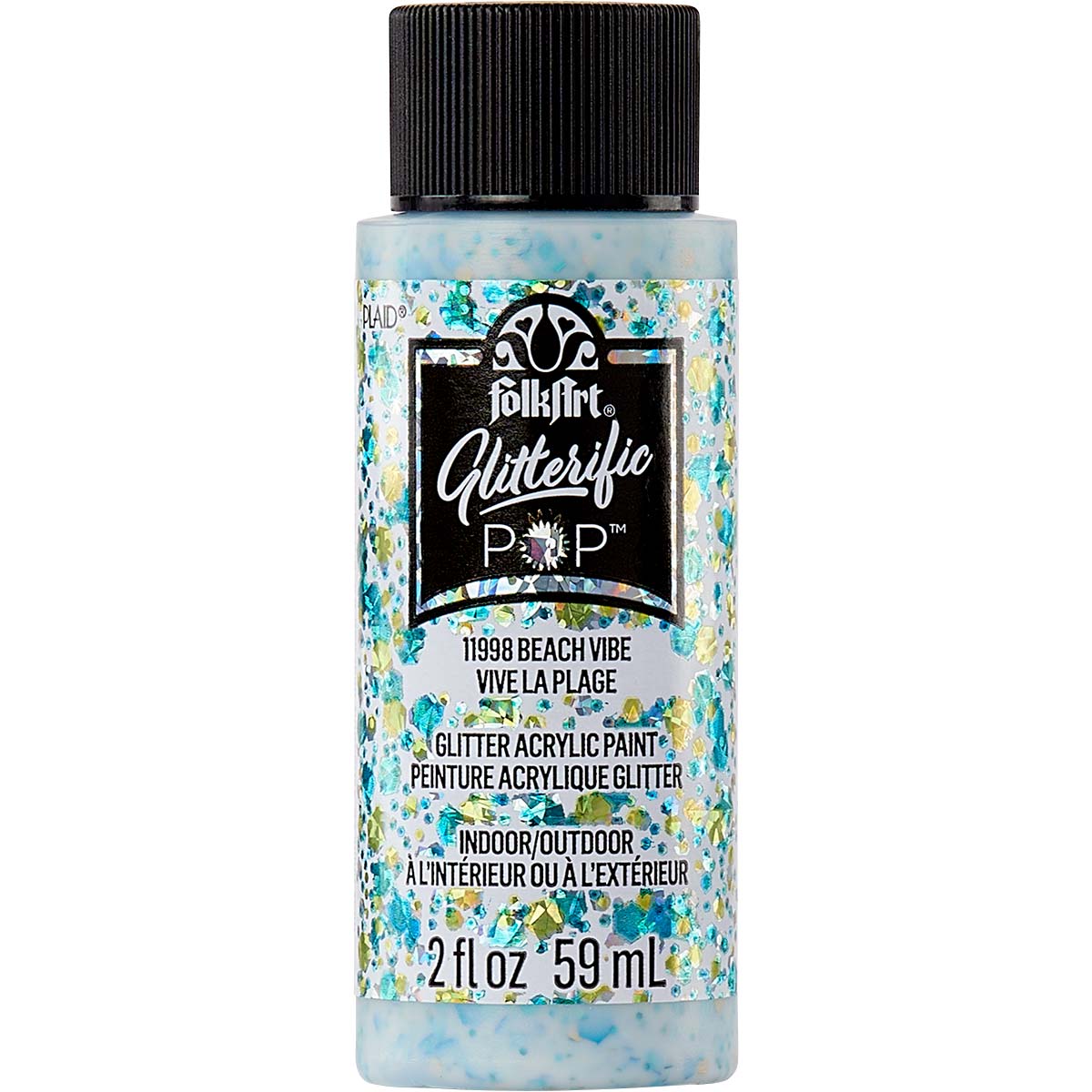 FolkArt Glitterific Pop Acrylic Paint - Beach Vibe - DIY Craft Warehouse