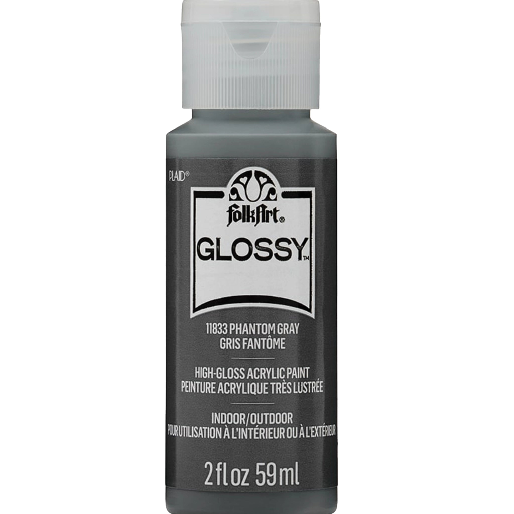 FolkArt Glossy Acrylic Paint - Phantom Gray - DIY Craft Warehouse