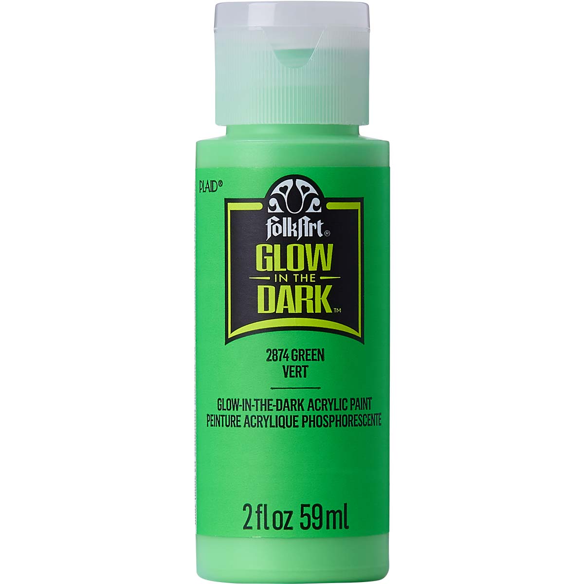 FolkArt Glow In Dark Acrylic Paint - Green - DIY Craft Warehouse