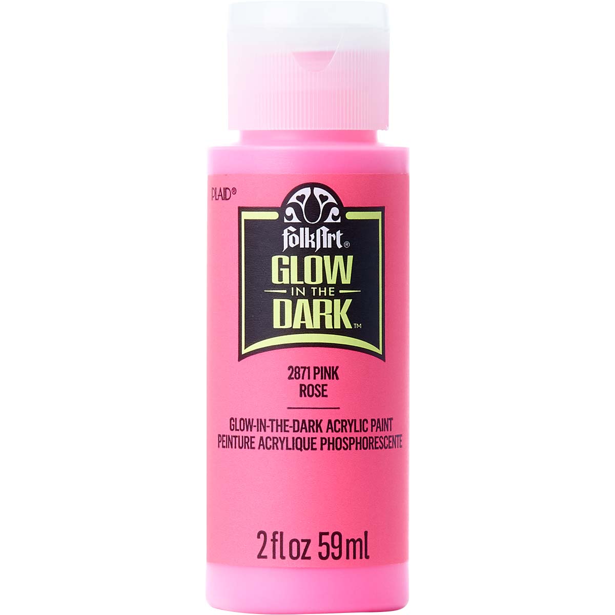 FolkArt Glow In Dark Acrylic Paint - Pink - DIY Craft Warehouse