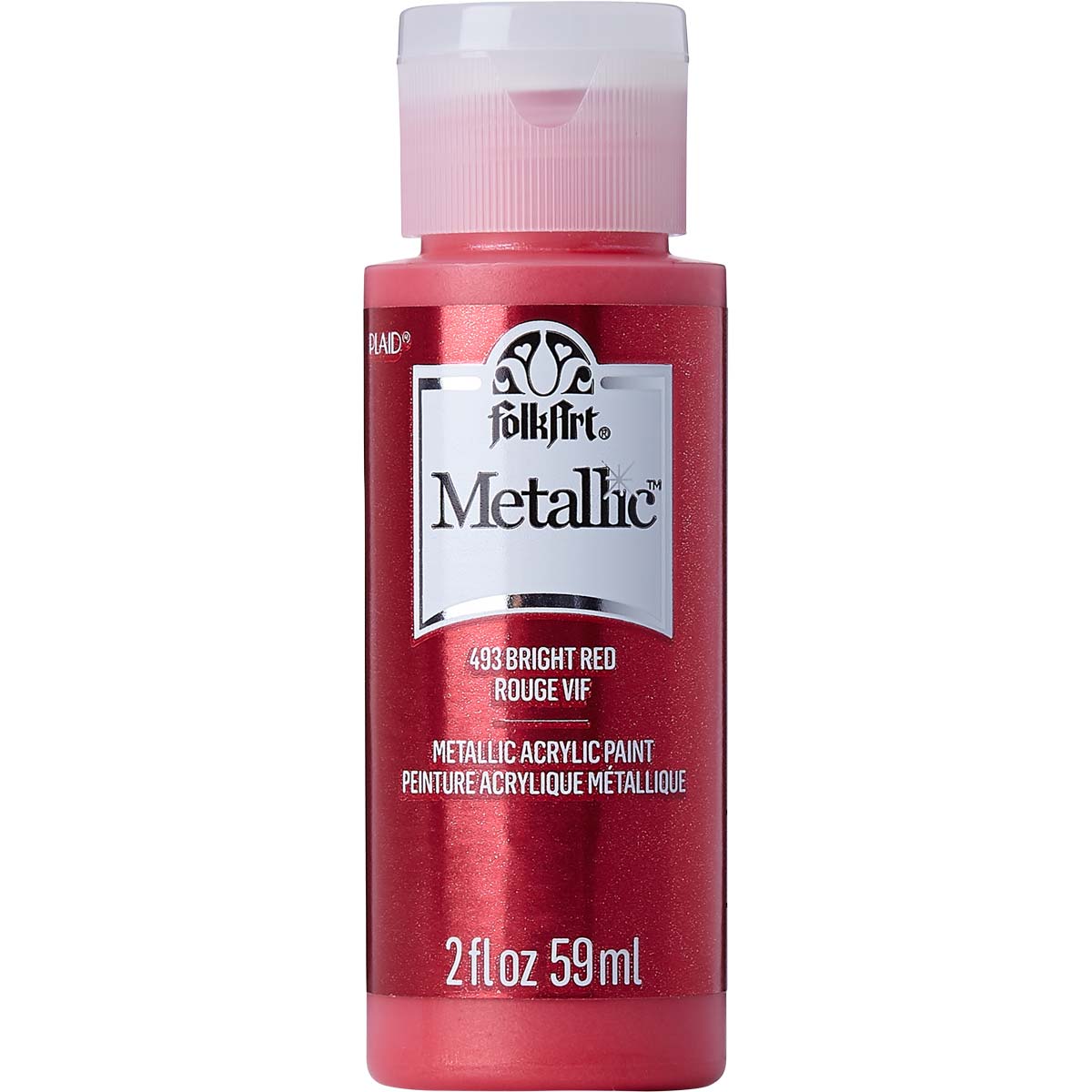 FolkArt Metallic Acrylic Paint - Bright Red - DIY Craft Warehouse