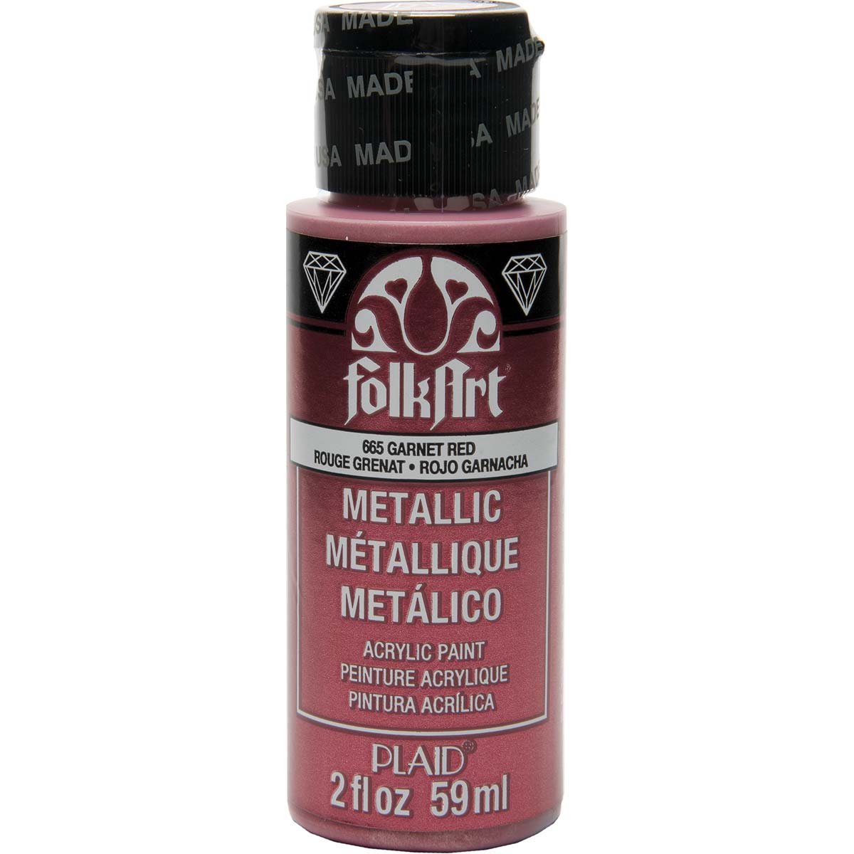 FolkArt Metallic Acrylic Paint - Garnet Red - DIY Craft Warehouse