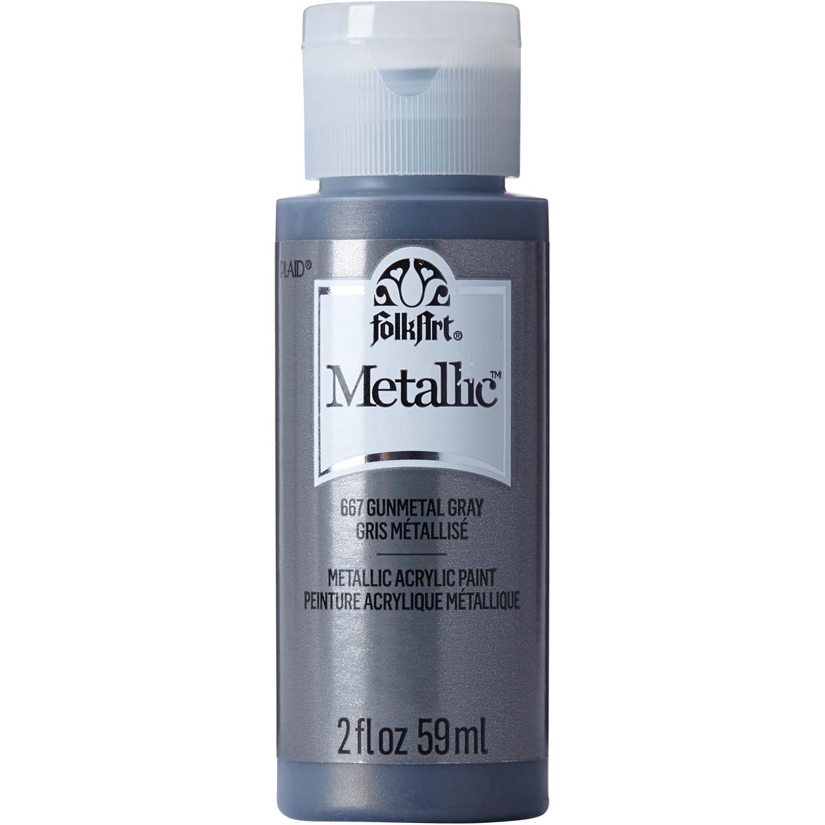 FolkArt Metallic Acrylic Paint - Gunmetal Gray - DIY Craft Warehouse