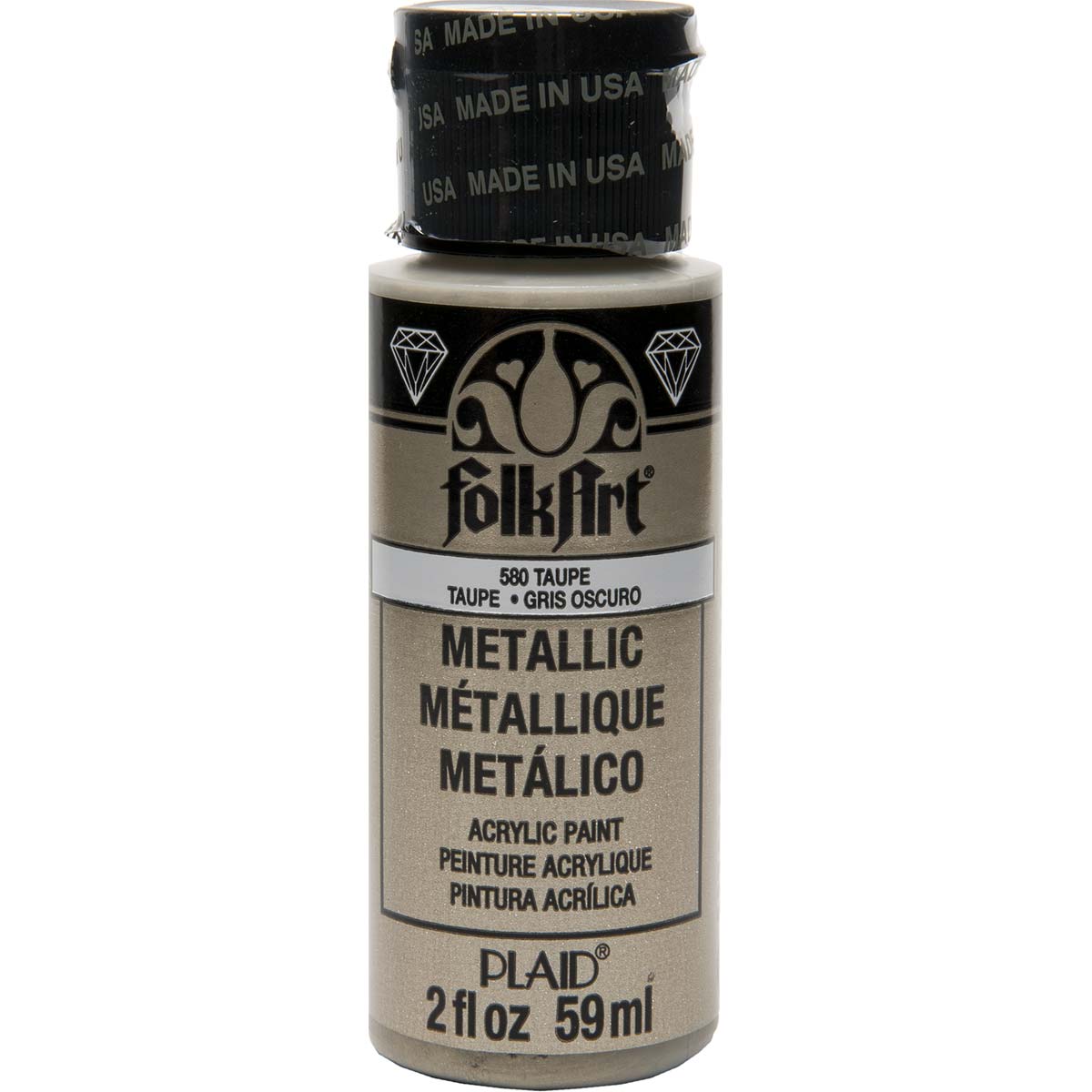 FolkArt Metallic Acrylic Paint - Taupe - DIY Craft Warehouse