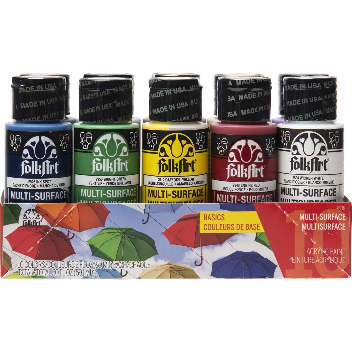 FolkArt Multi-Surface Acrylic Paint - Basic Set - DIY Craft Warehouse