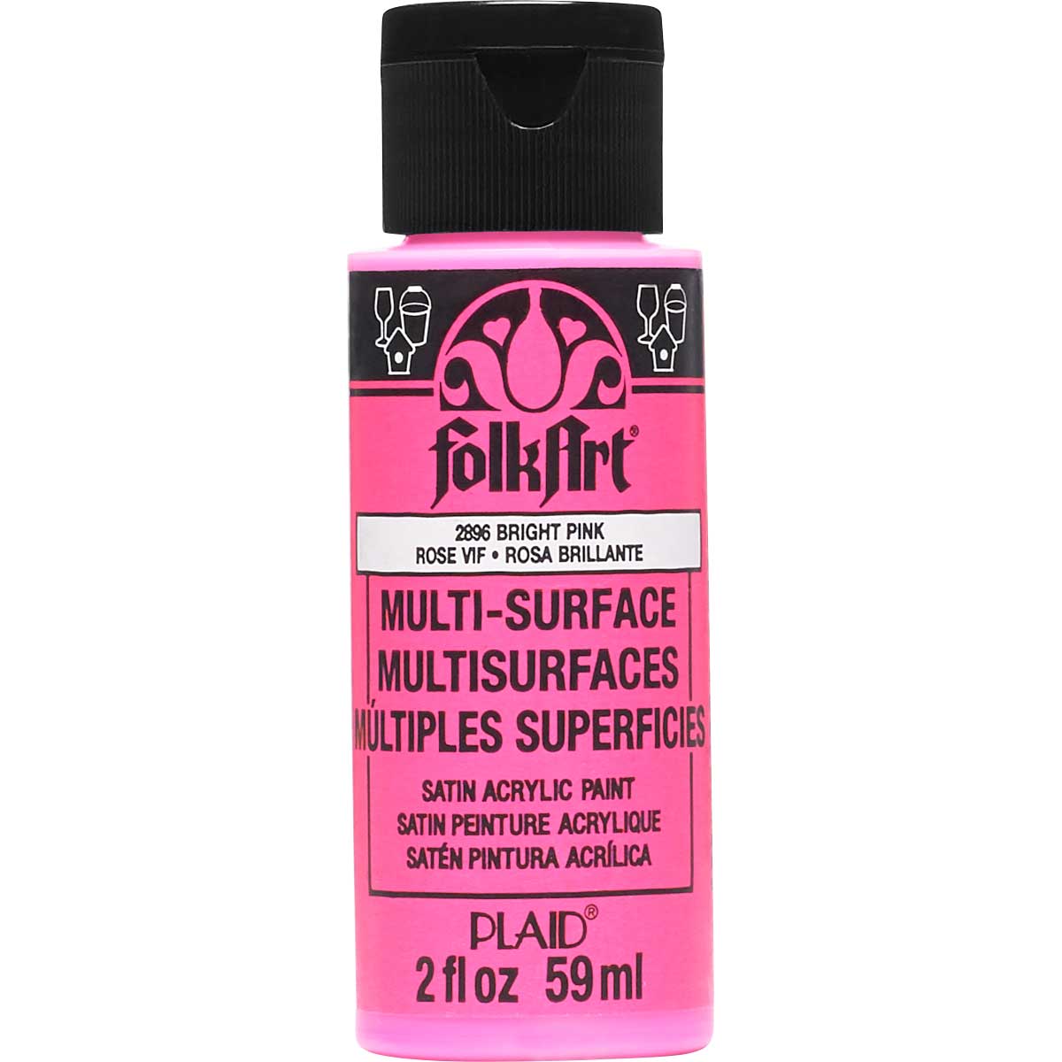 FolkArt Multi-Surface Acrylic Paint - Bright Pink - DIY Craft Warehouse