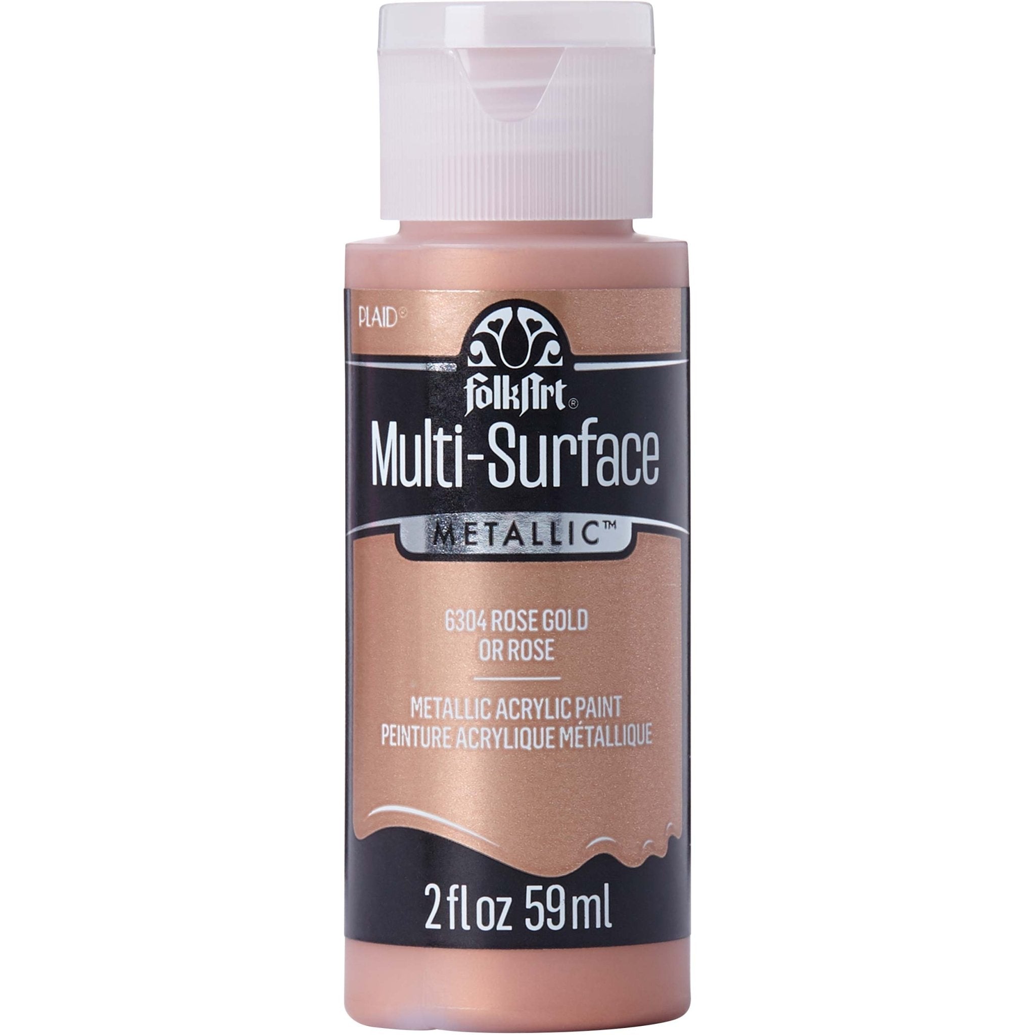 FolkArt Multi-Surface Acrylic Paint - Metallic Rose Gold - DIY Craft Warehouse