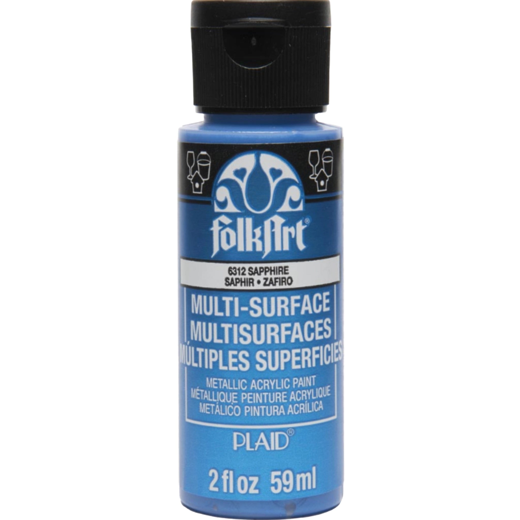 FolkArt Multi-Surface Acrylic Paint - Metallic Sapphire - DIY Craft Warehouse