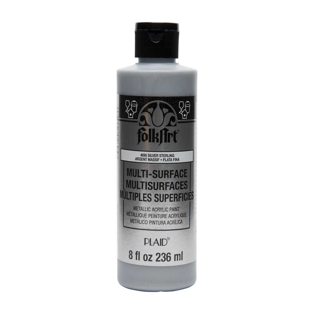 FolkArt Multi-Surface Acrylic Paint - Metallic Sterling Silver - DIY Craft Warehouse