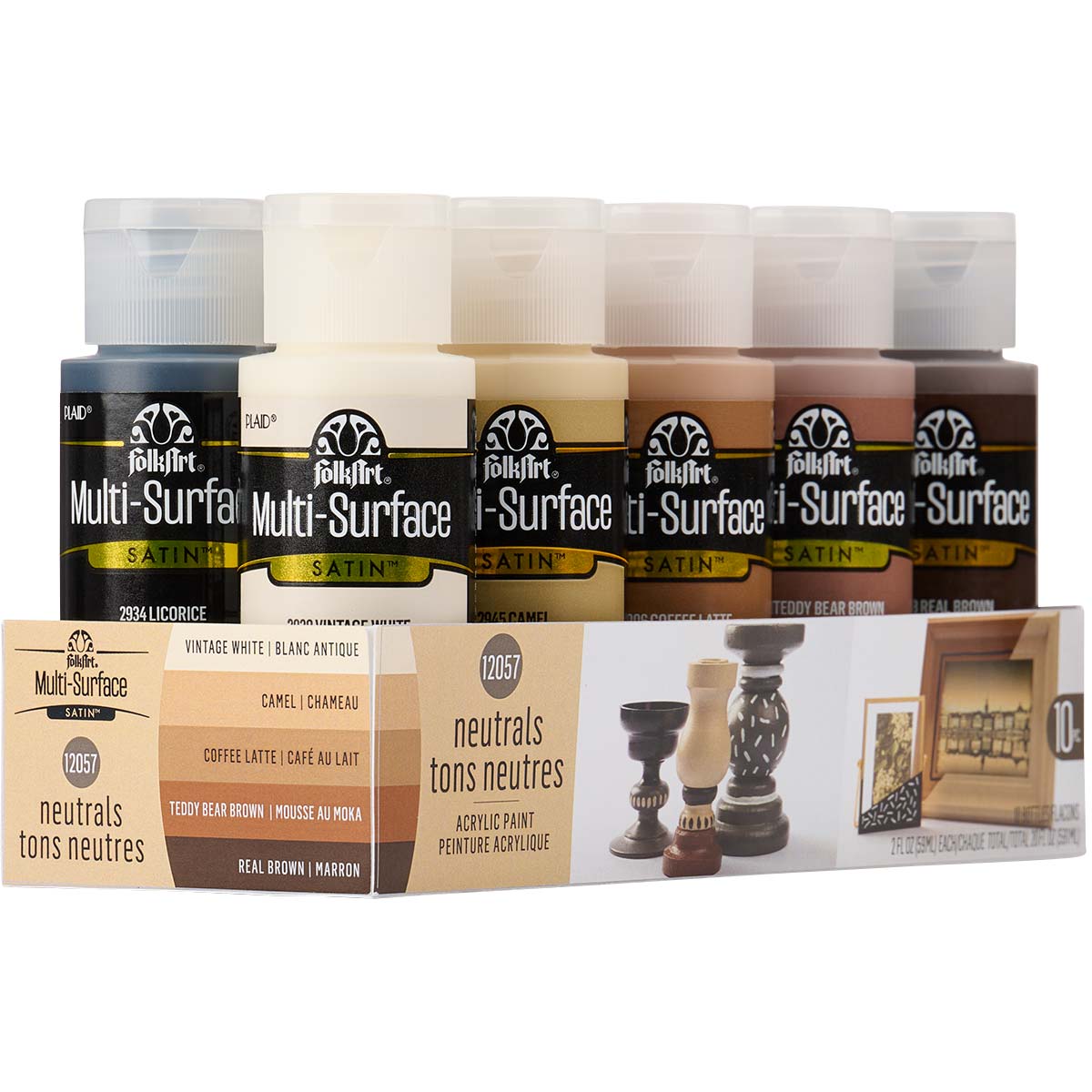 FolkArt Multi-Surface Acrylic Paint - Neutral Set - DIY Craft Warehouse