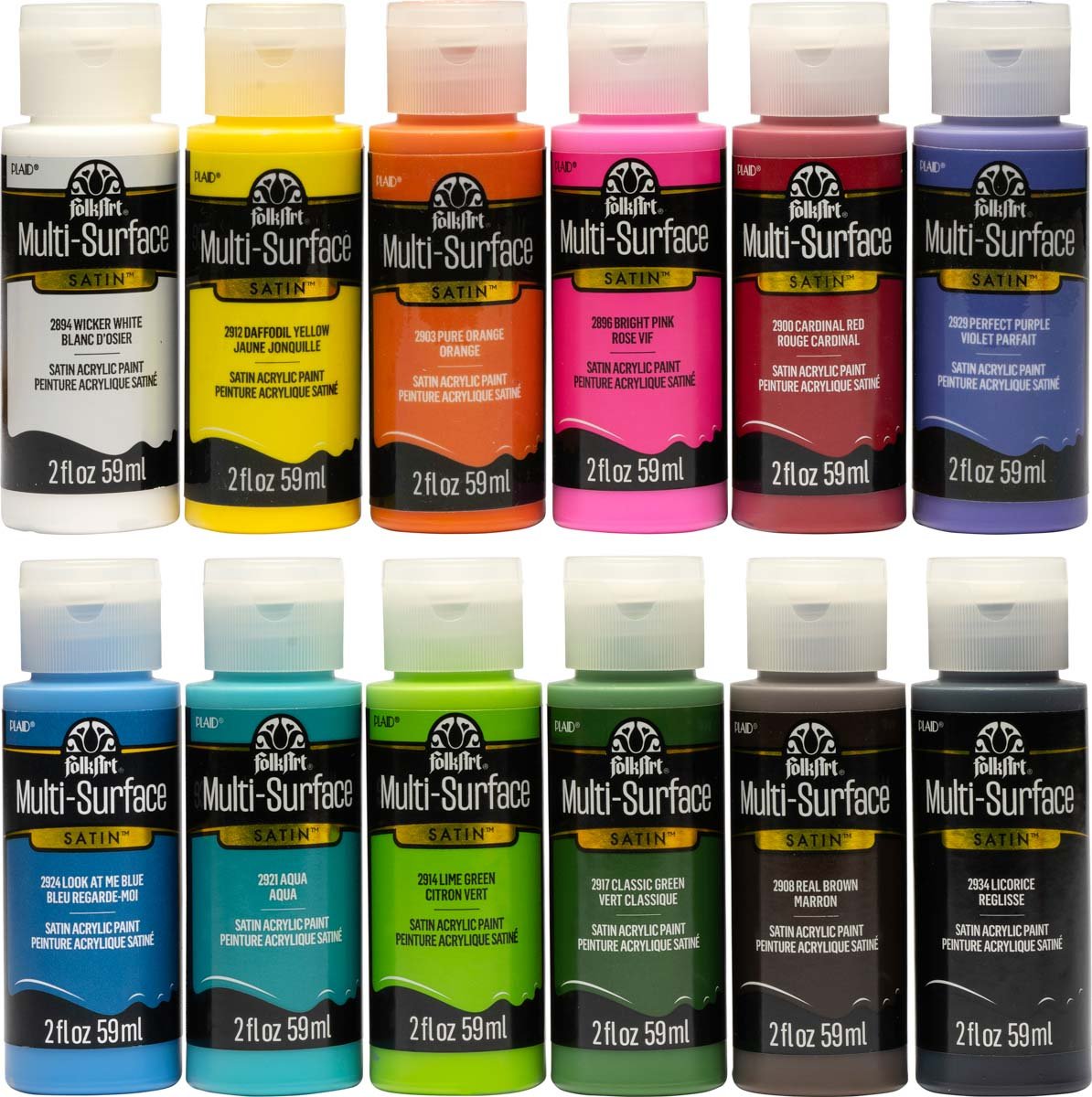 FolkArt Multi-Surface Acrylic Paint - Satin Set 1 - DIY Craft Warehouse