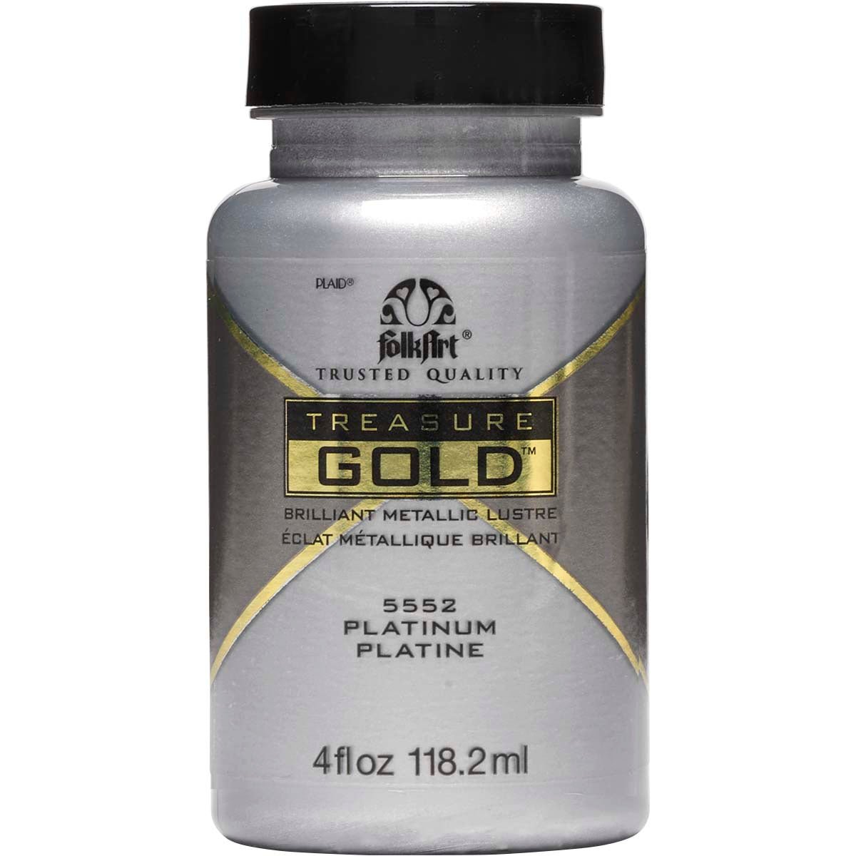 FolkArt Treasure Gold Acrylic Paint - Platinum - DIY Craft Warehouse