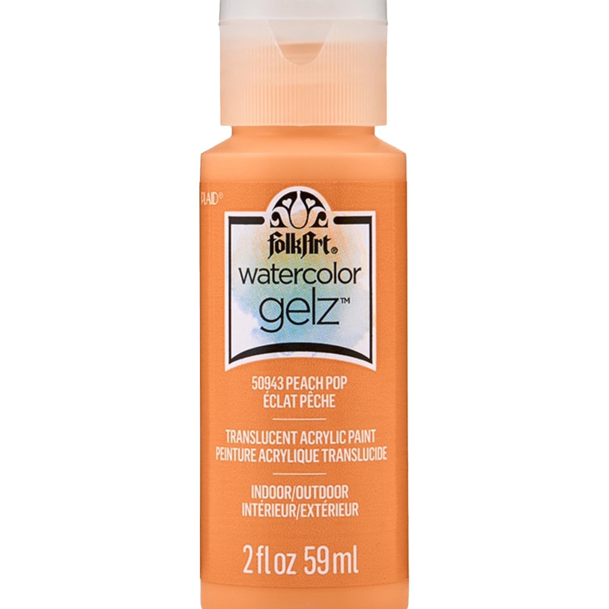 FolkArt Watercolor Gelz Acrylic Paint - Peach Pop - DIY Craft Warehouse