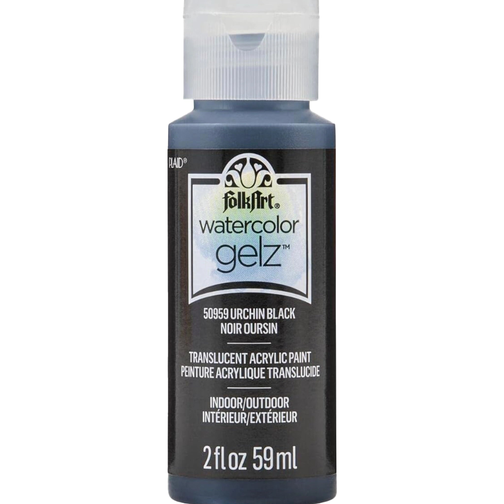 FolkArt Watercolor Gelz Acrylic Paint - Urchin Black - DIY Craft Warehouse