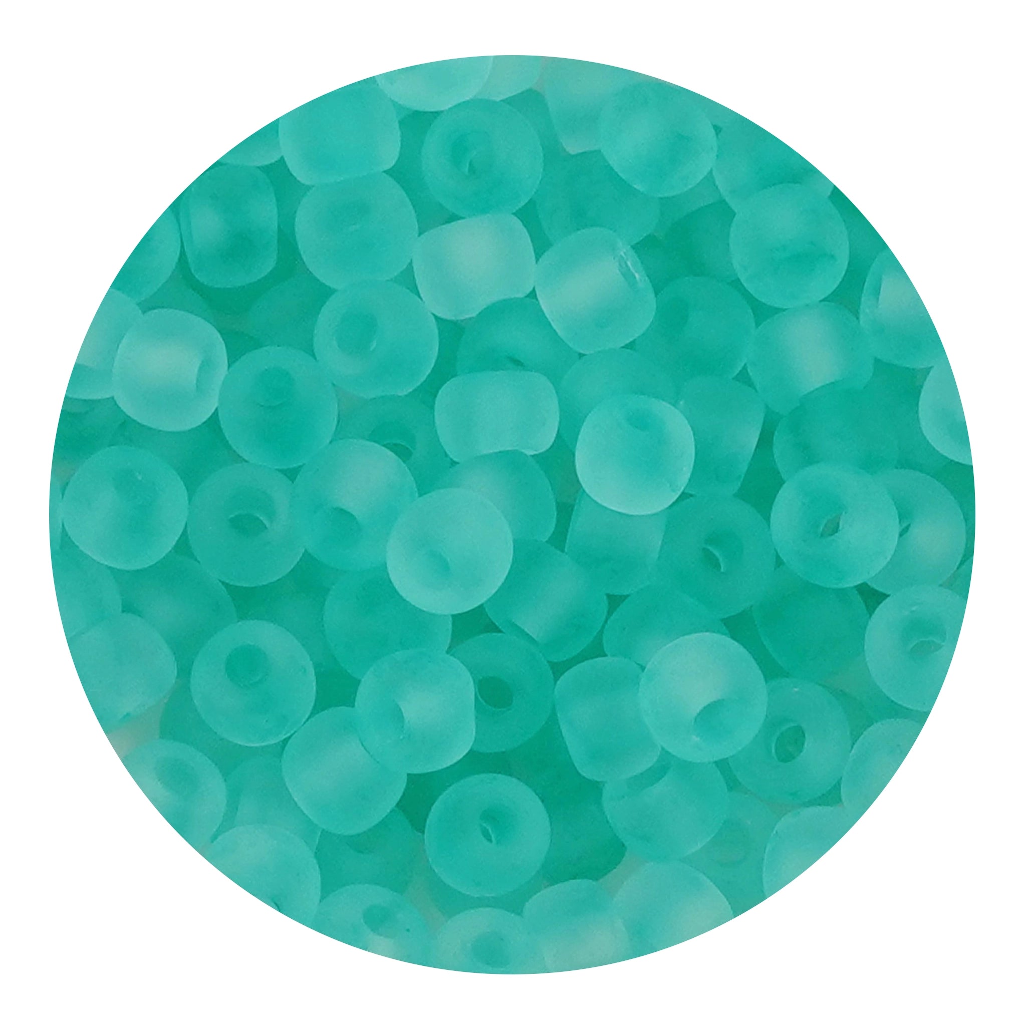 Glass Seed String Beads - Frosted Teal - DIY Craft Warehouse