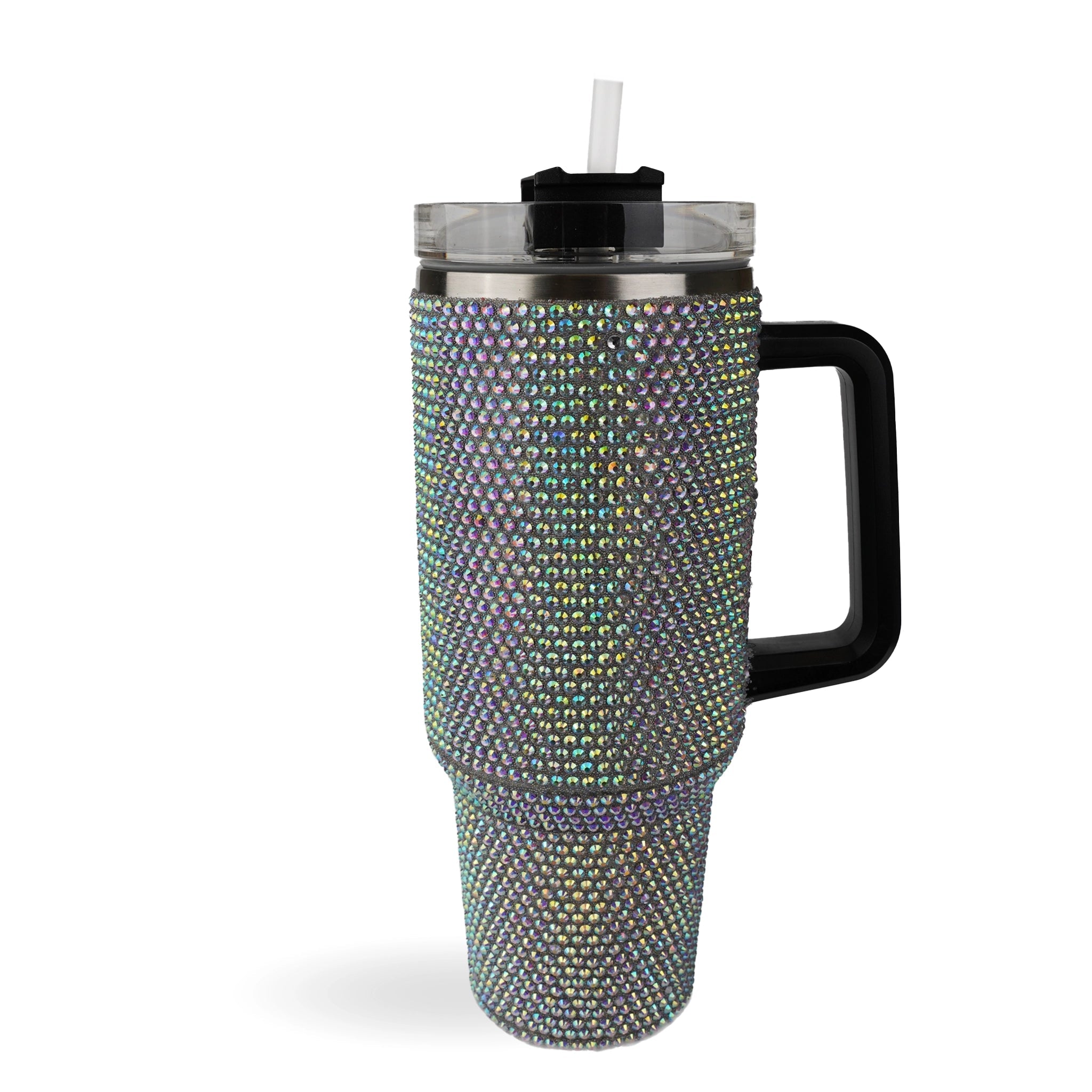 Handled Travel Mug Rhinestone - Silver - DIY Craft Warehouse