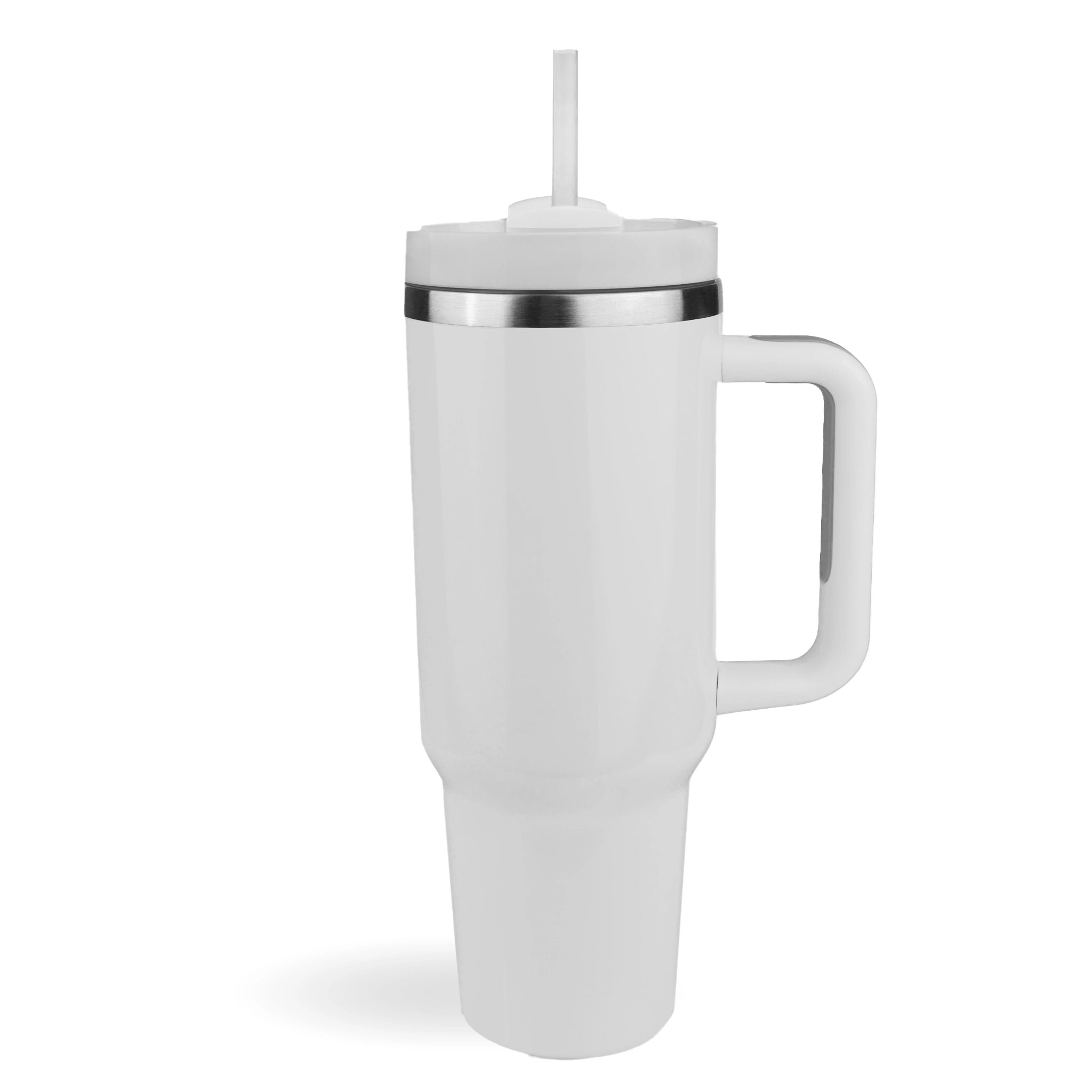 Handled Travel Mug Standard Glossy - White - DIY Craft Warehouse