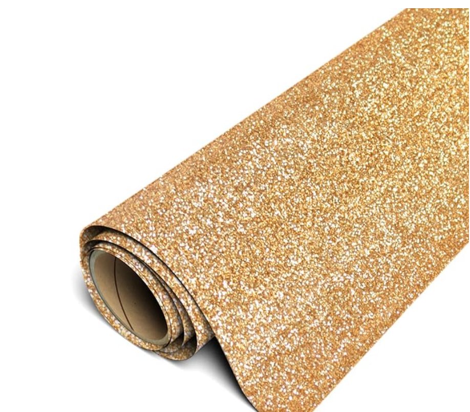 Heat Transfer Vinyl Glitter HTV - Gold - DIY Craft Warehouse