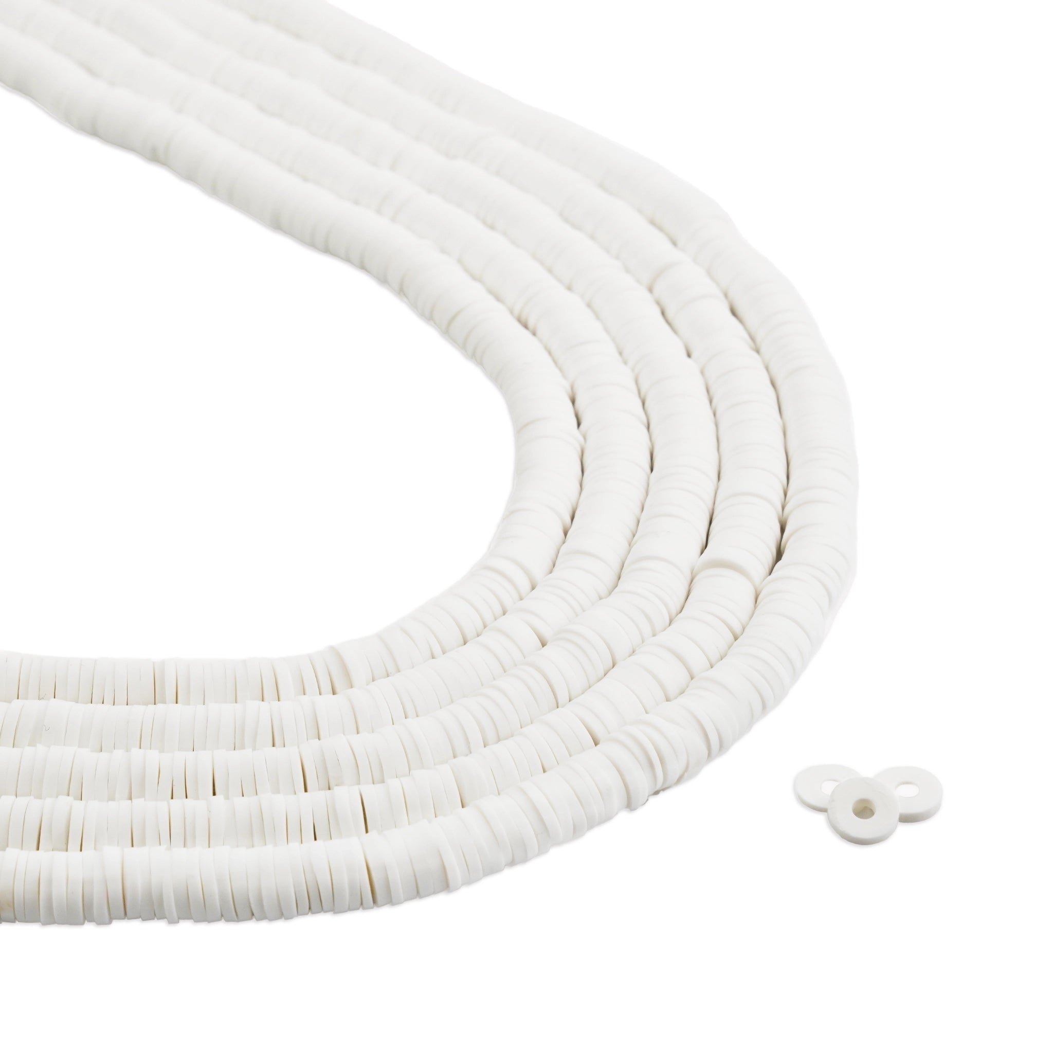 Heishi Surfer Friendship Beads - White - DIY Craft Warehouse