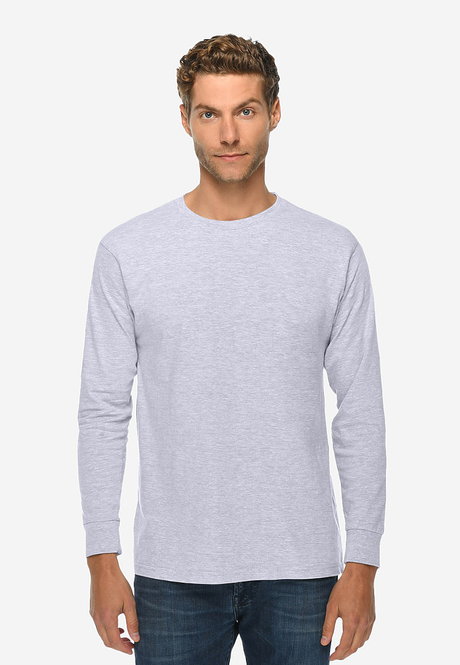 crewneck t shirt long sleeve heather gray