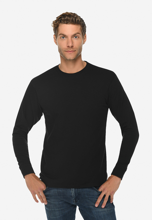 crewneck t shirt long sleeve black