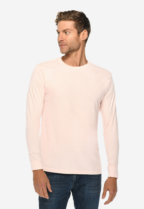 crewneck t shirt long sleeve pale pink