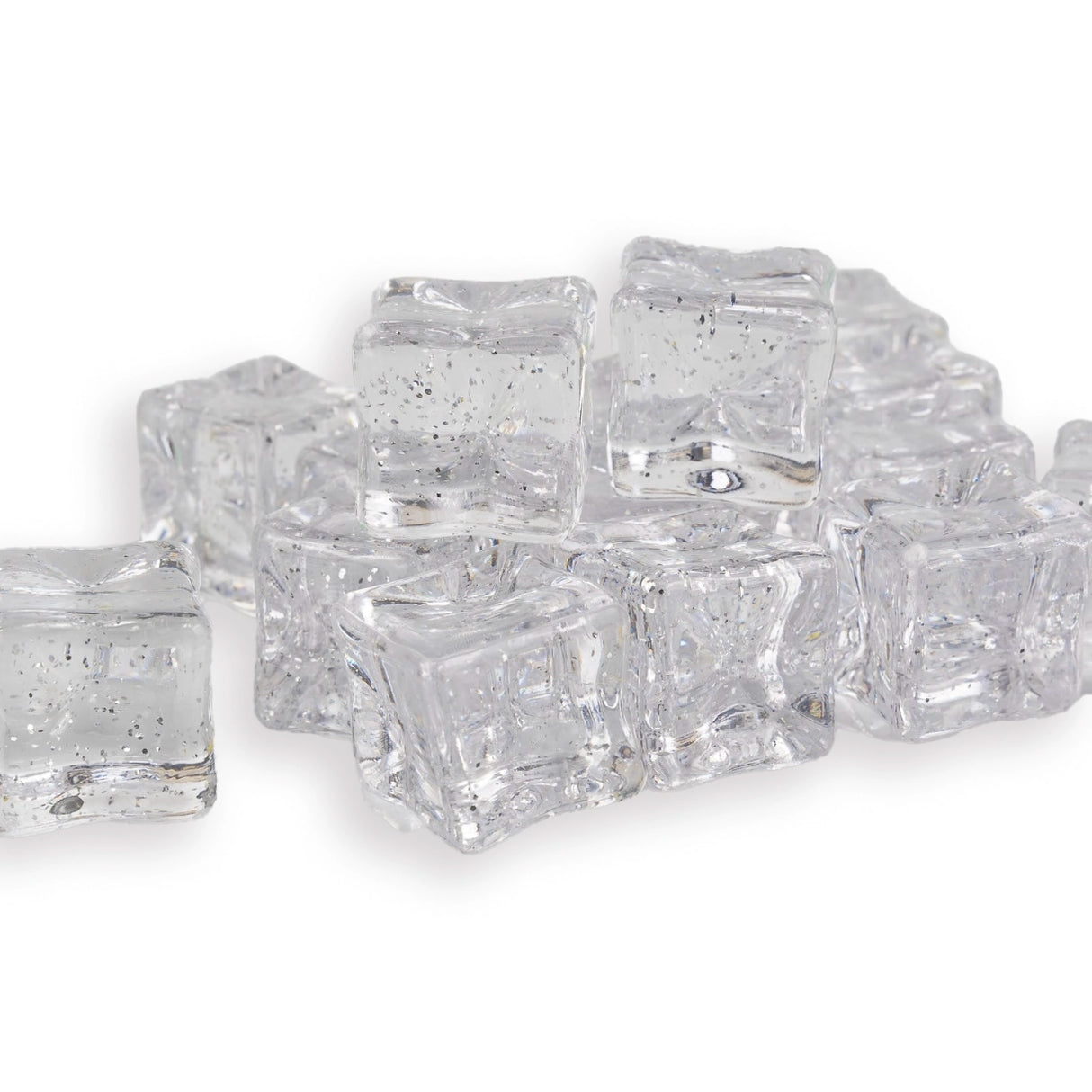 ice cubes with glitter clear