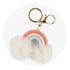 Keychain Woven Rainbow Pom with Lobster Claw - Peach & Pastel - DIY Craft Warehouse