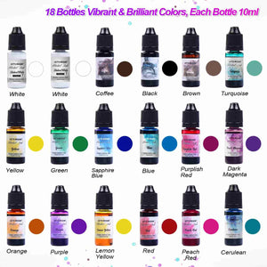 lets resin alcohol ink 18 bottle set