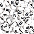 Letter Round String Bead - White & Black (6mm - 500/bag) - DIY Craft Warehouse