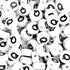 Letter Round String Bead - White & Black (6mm - 500/bag) - DIY Craft Warehouse