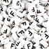 Letter Round String Bead - White & Black (6mm - 500/bag) - DIY Craft Warehouse