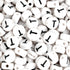 Letter Round String Bead - White & Black (6mm - 500/bag) - DIY Craft Warehouse