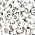 Letter Round String Bead - White & Black (6mm - 500/bag) - DIY Craft Warehouse