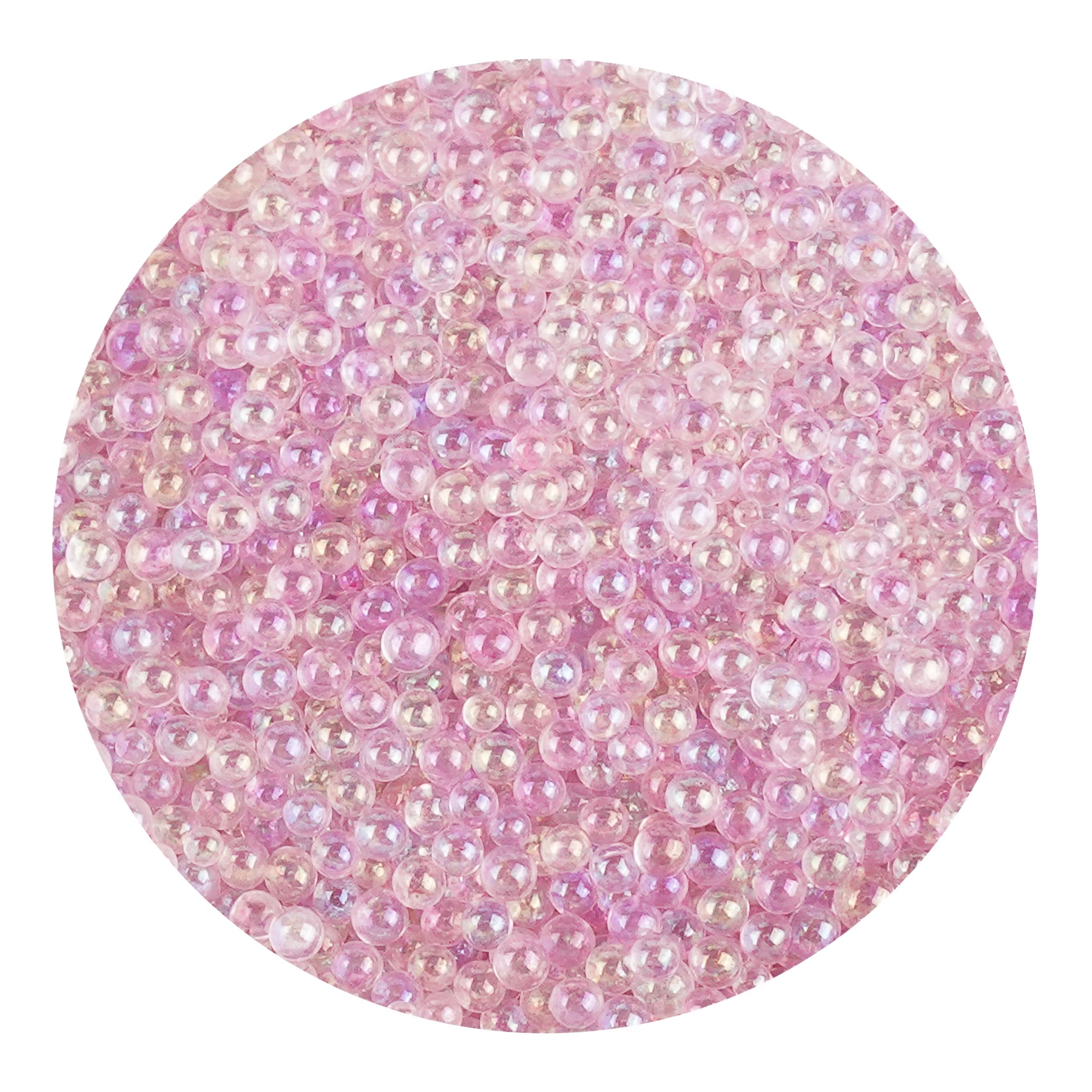 Mini Bubble Beads Glass - Light Pink - DIY Craft Warehouse