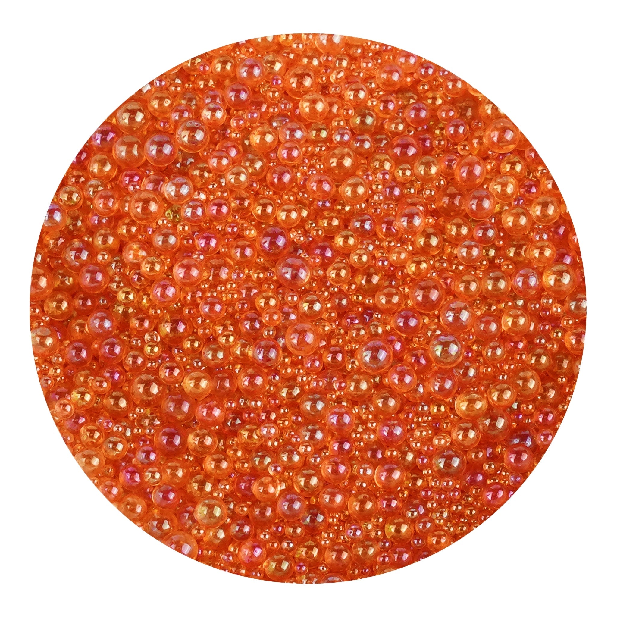 Mini Bubble Beads Glass - Orange - DIY Craft Warehouse