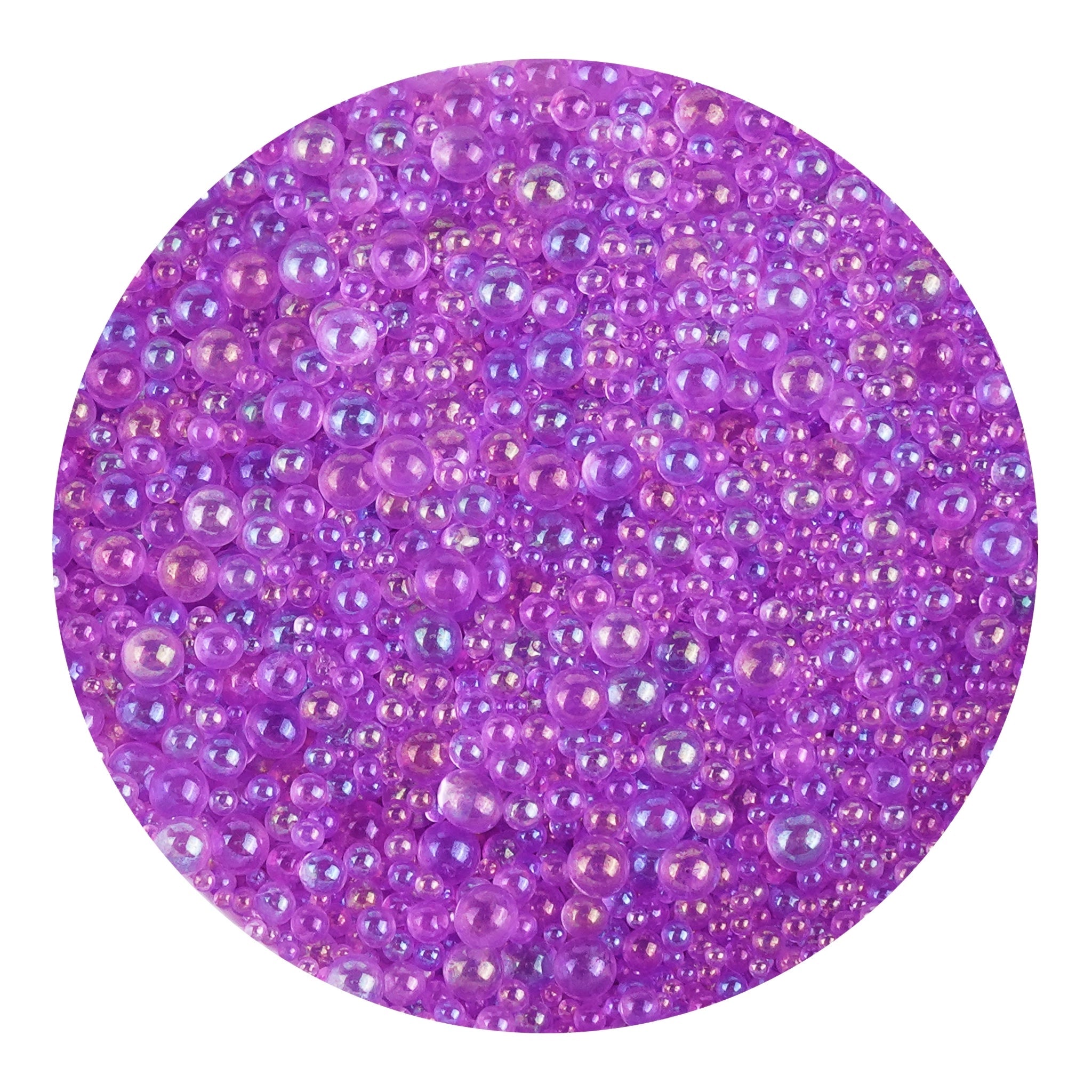 Mini Bubble Beads Glass - Purple - DIY Craft Warehouse