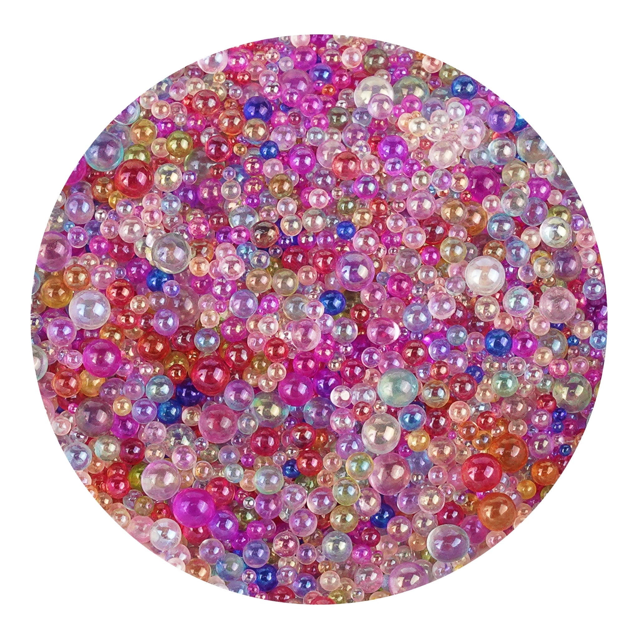 Mini Bubble Beads Glass - Rainbow Opal - DIY Craft Warehouse