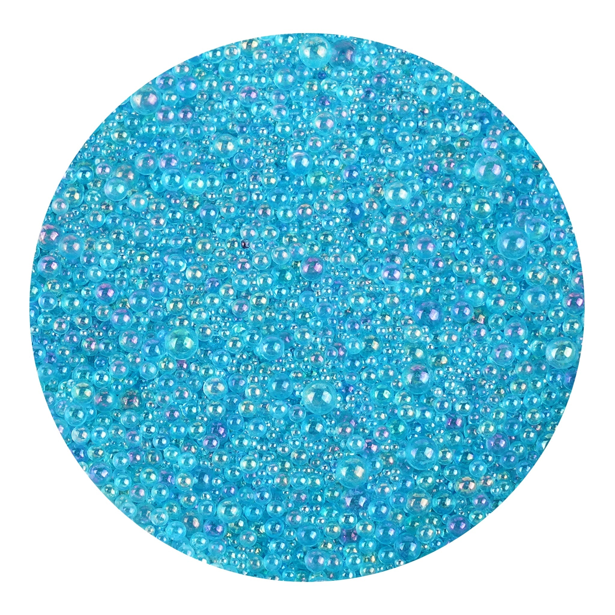 Mini Bubble Beads Glass - Sky Blue - DIY Craft Warehouse