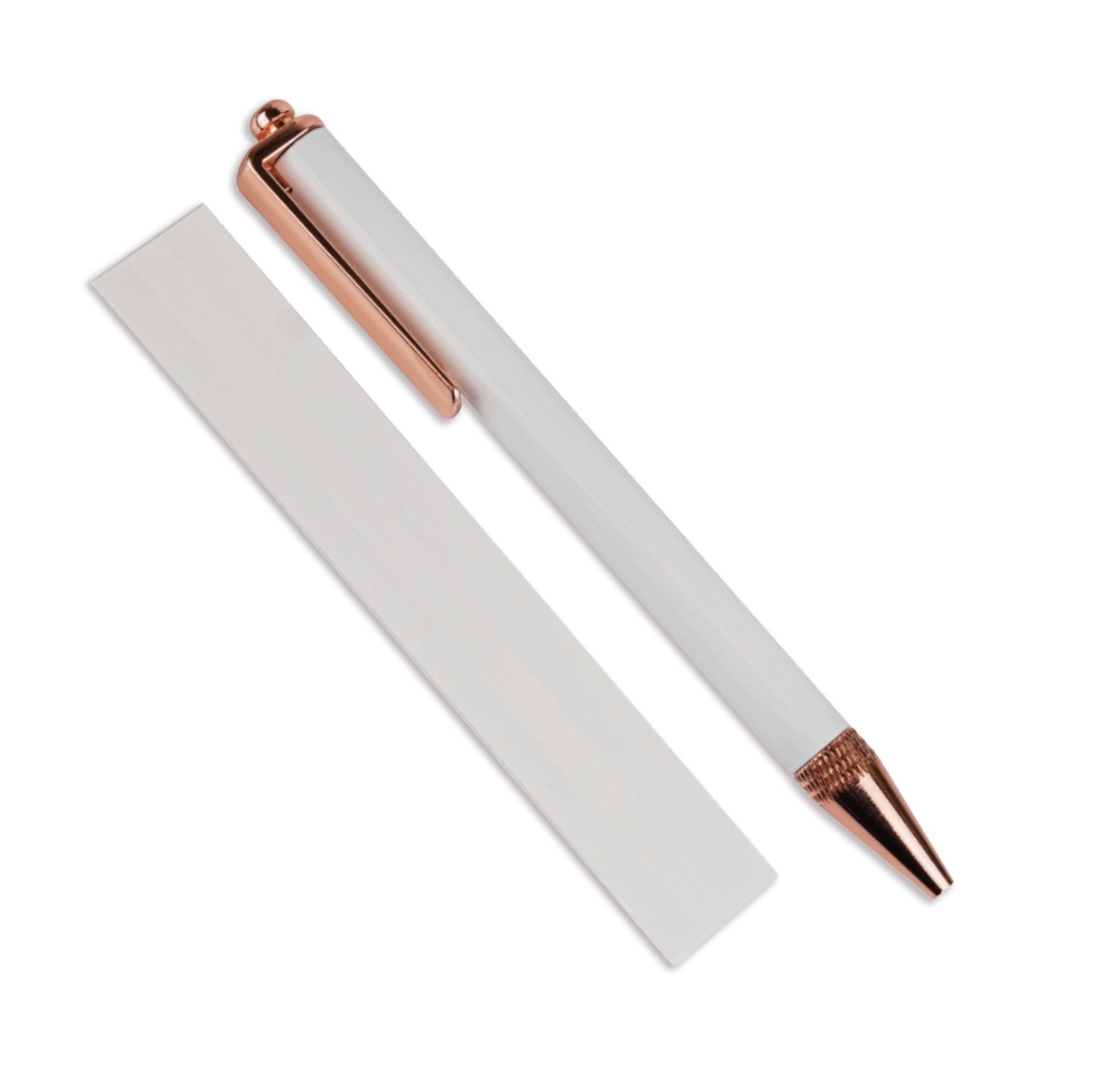 Pen Sublimation Blank - White & Rose Gold - DIY Craft Warehouse