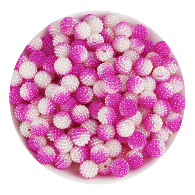 bumpy beads pink white 2 tone