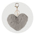 Pom Pom Heart Key Chain - Light Gray - DIY Craft Warehouse