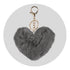 Pom Pom Heart Key Chain - Medium Gray - DIY Craft Warehouse